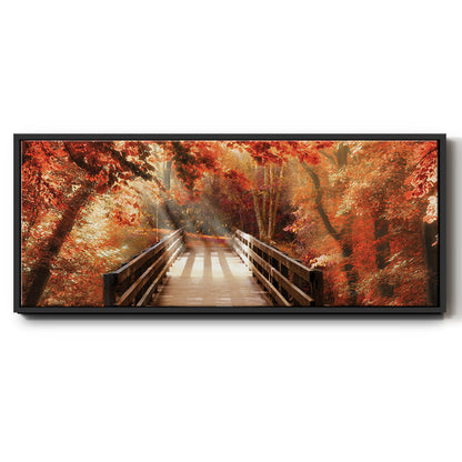 Autumn Bridge - Floater Framed Canvas Print