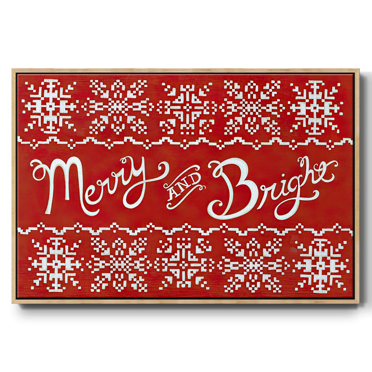 Fair Isle Snowflake I - Floater Framed Canvas Print