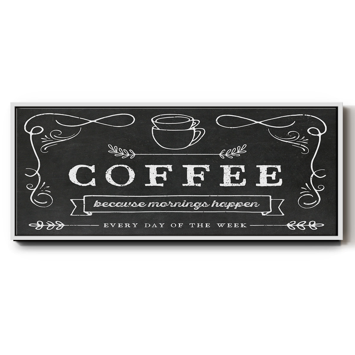 Coffee Everyday - Floater Framed Canvas Print