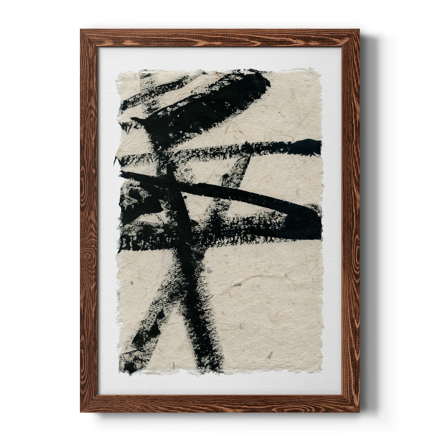 Lines Crossed III - Barnwood Framed Canvas Print