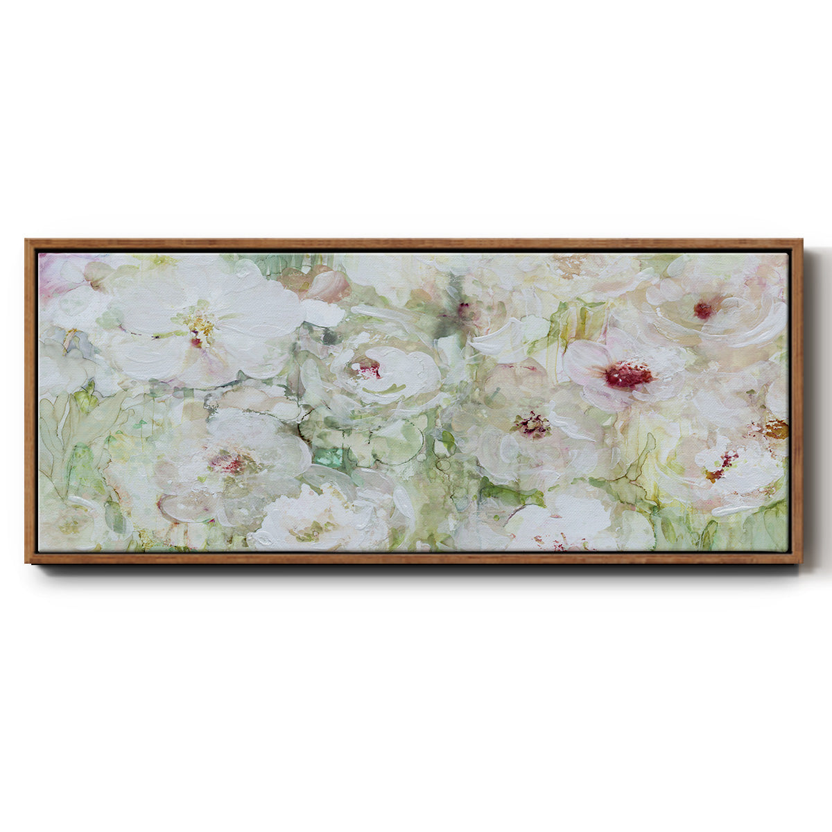 Jardin Blanc - Floater Framed Canvas Print