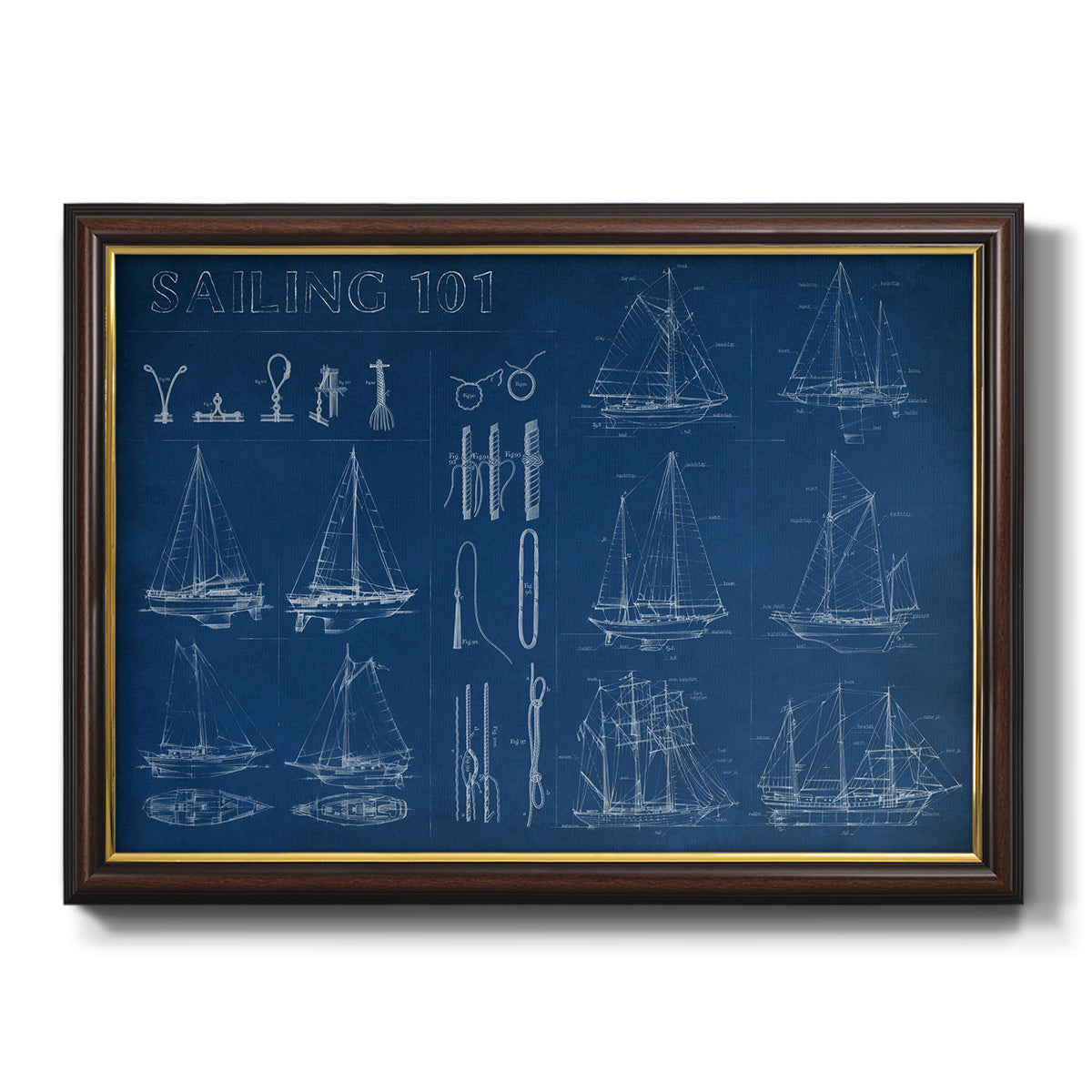 Sailing Infograph Premium Framed Canvas- Ready to Hang