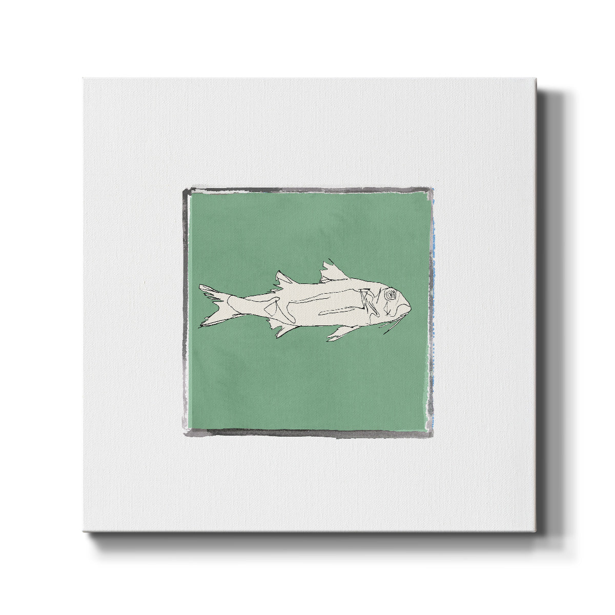 Block Print Fish VII-Premium Gallery Wrapped Canvas - Ready to Hang