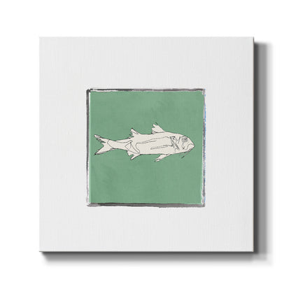 Block Print Fish VII - Canvas Art Print