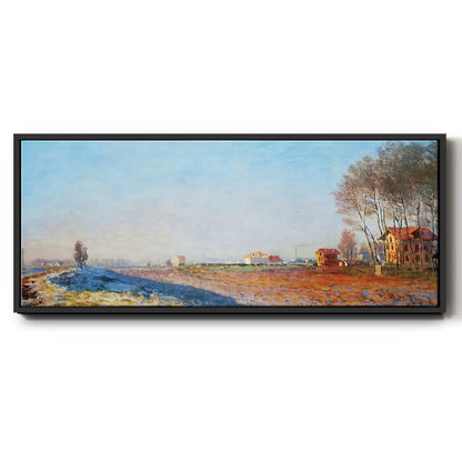 The Plain of Colombes, White Frost, 1873 - Floater Framed Canvas Print