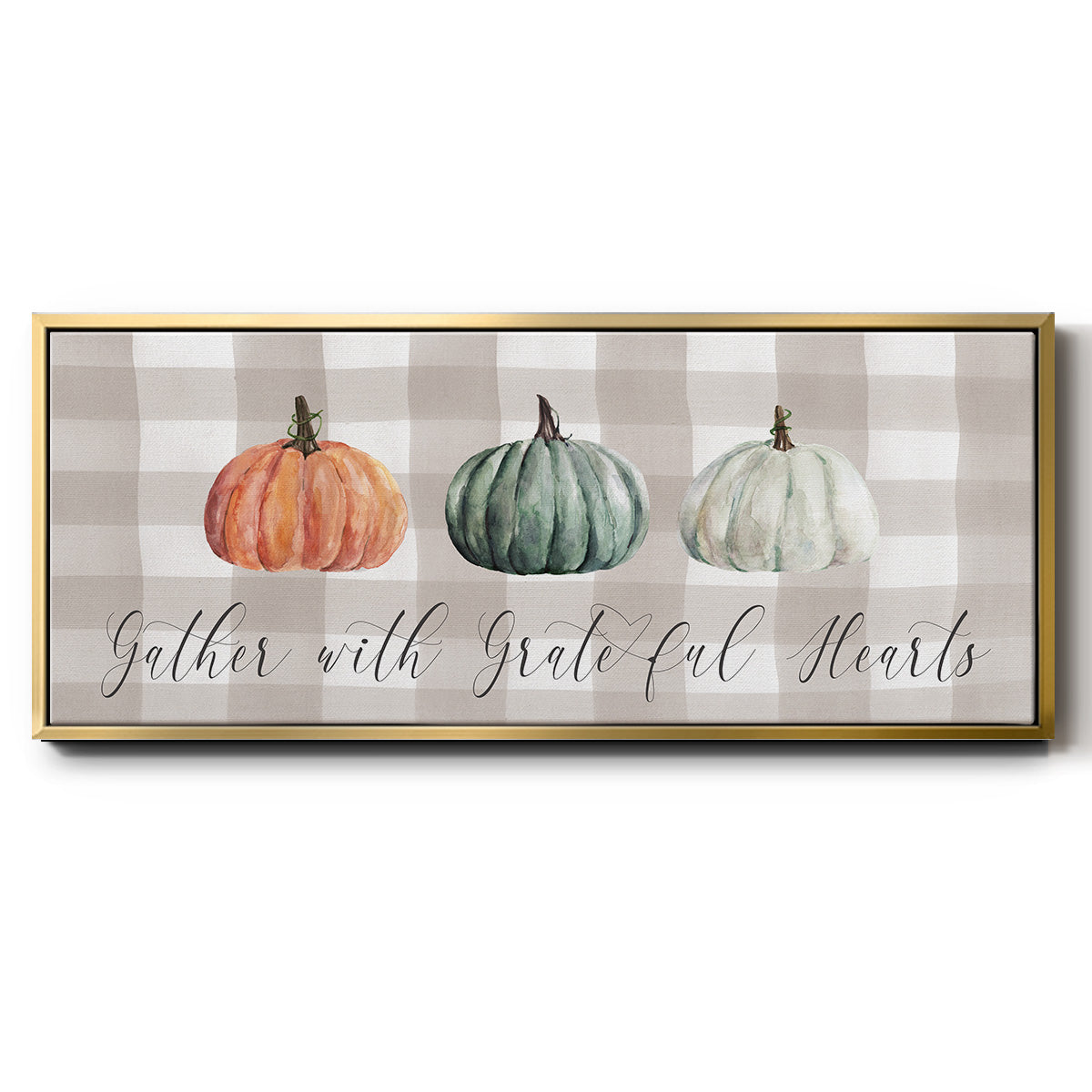 Gather With Grateful Hearts - Floater Framed Canvas Print