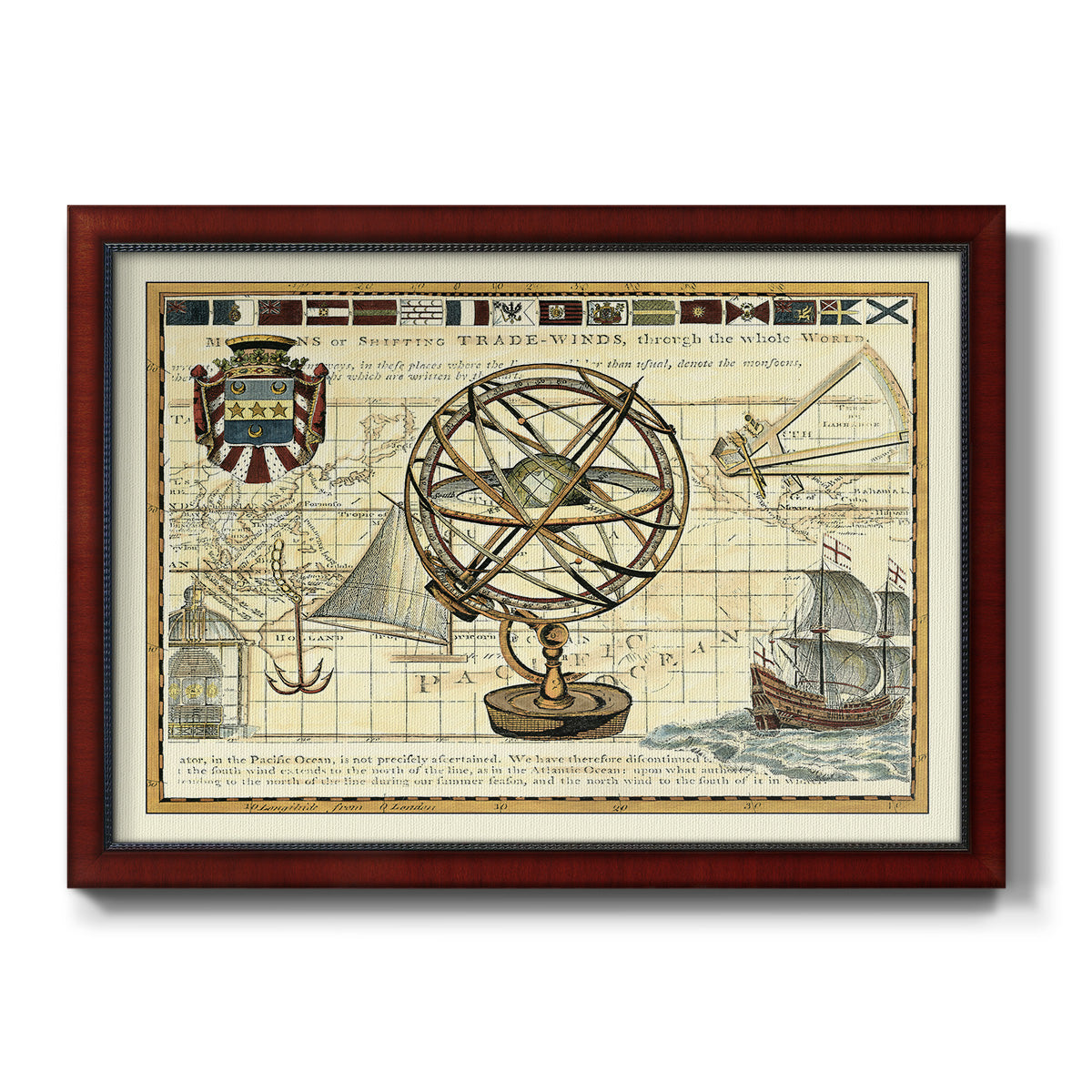 Nautical Map I Premium Framed Canvas- Ready to Hang