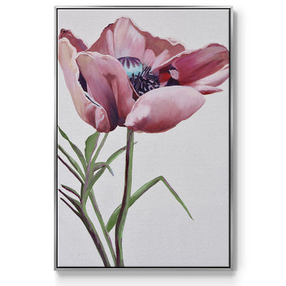 Paris Poppy - Floater Framed Canvas Print