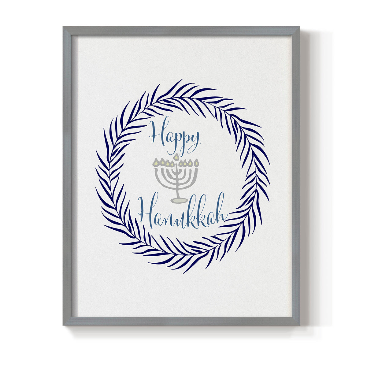 Hanukkah Wreath - Restickable Framed Art Print