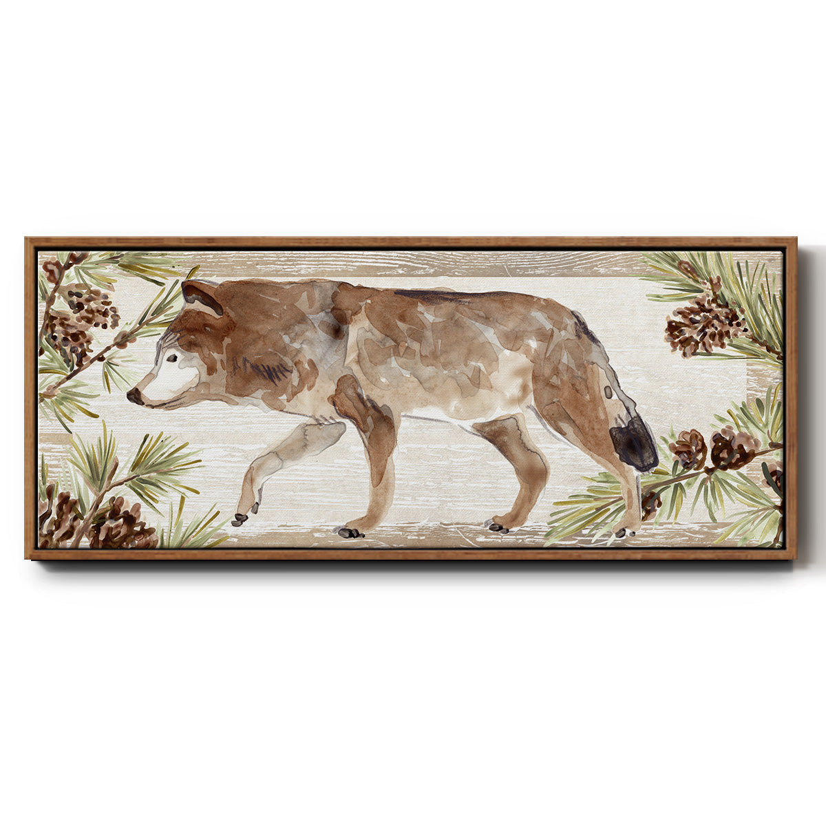 Rustic Barnwood Animals Collection D - Floater Framed Canvas Print