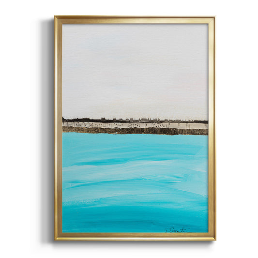 Harmony in Turquiose - Modern Framed Canvas Print