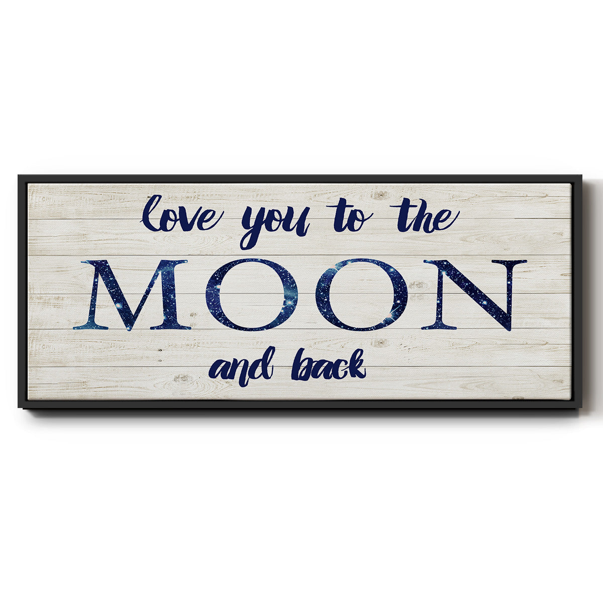 Moon and Back - Floater Framed Canvas Print