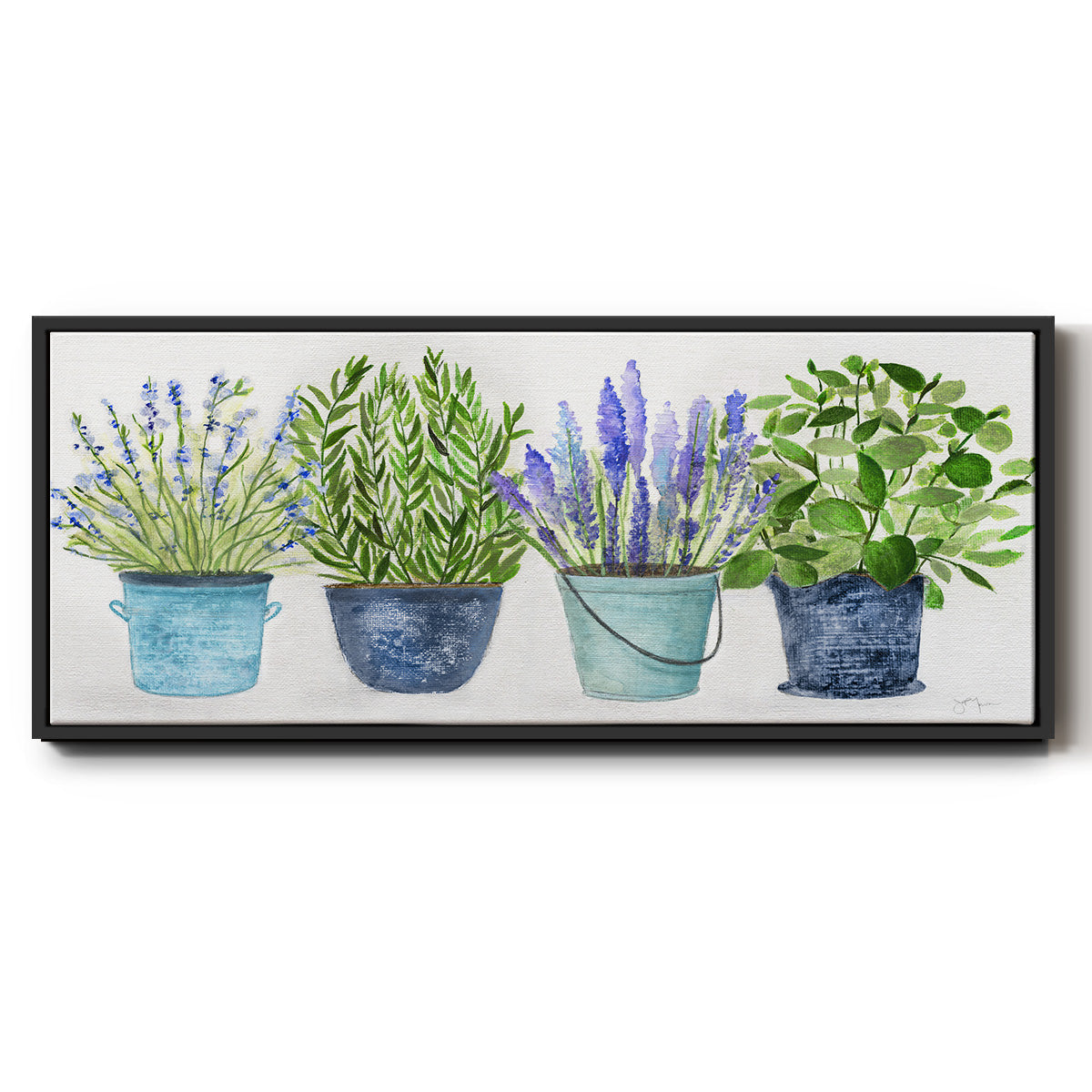 Fresh Herb Collection - Floater Framed Canvas Print