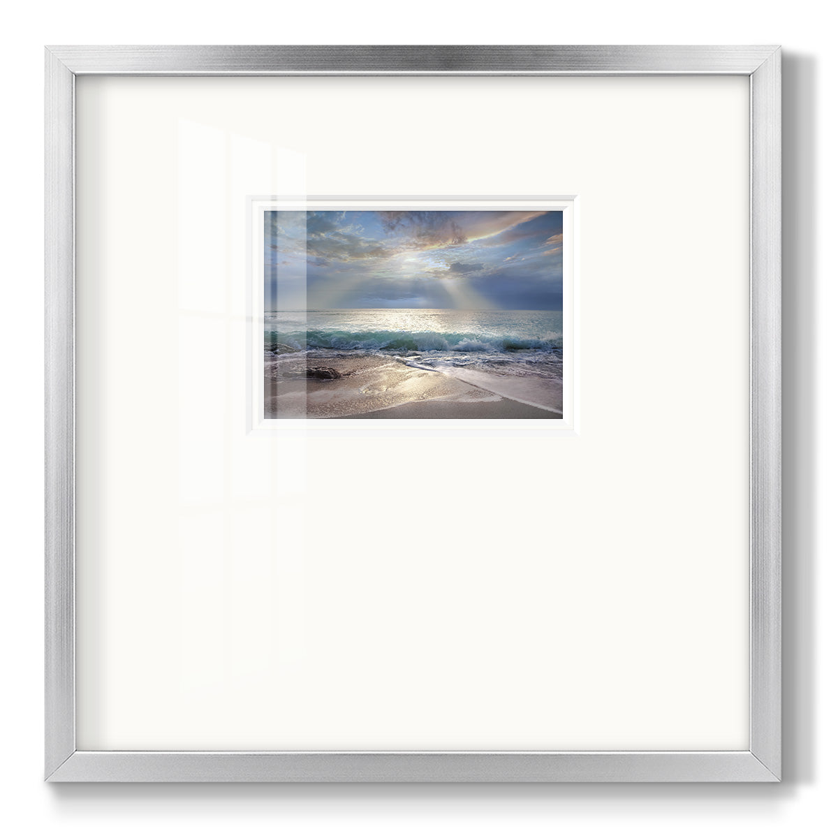 Aqua Blue Morning Premium Framed Print Double Matboard