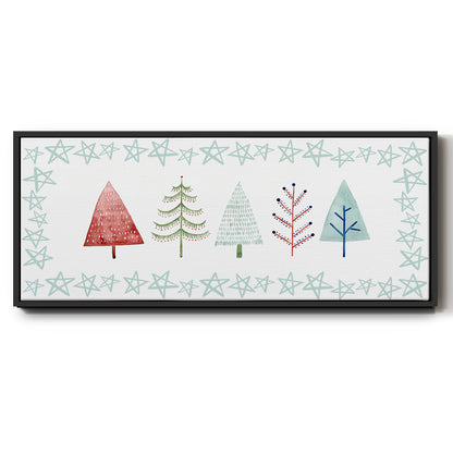 Christmas Tree Whimsy Collection C - Floater Framed Canvas Print