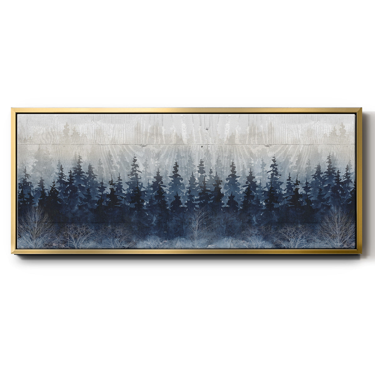 Misty Indigo Forest - Floater Framed Canvas Print
