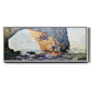 The rocky cliffs of Ã‰tretat (La Porte man) [1] by Monet - Floater Framed Canvas Print