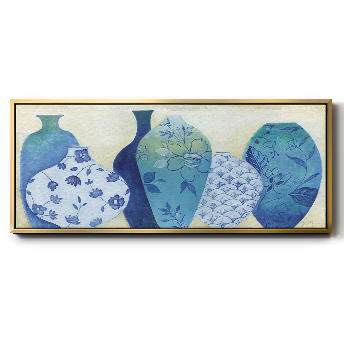 Chinoiserie Home - Floater Framed Canvas Print