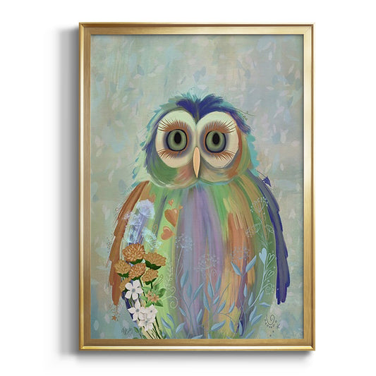 Fantastic Florals Owl - Modern Framed Canvas Print