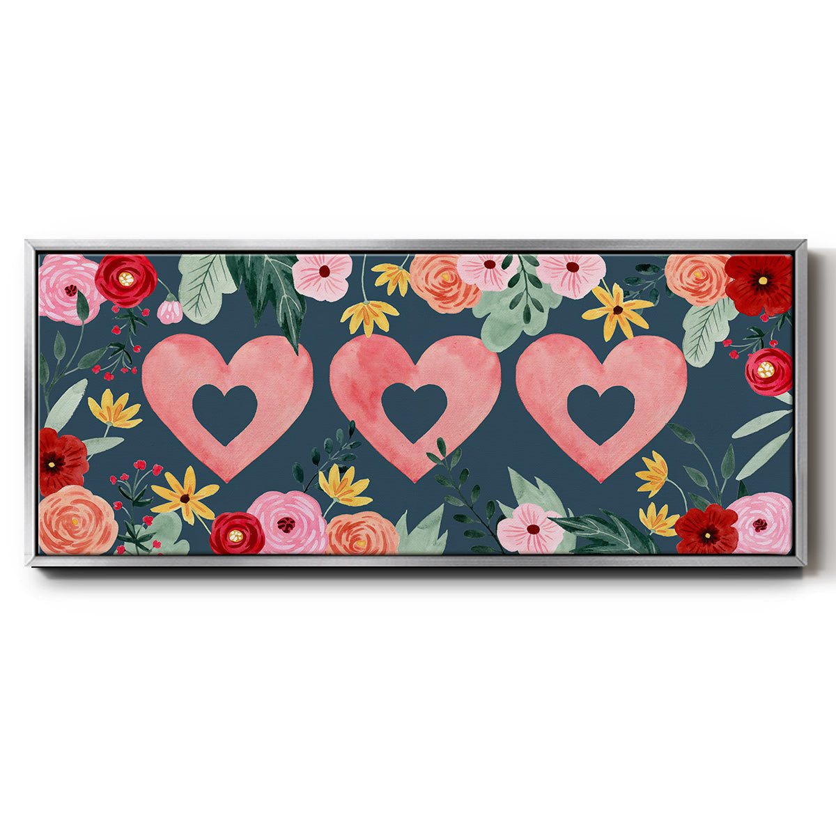 Sweet Hearts Collection D - Floater Framed Canvas Print