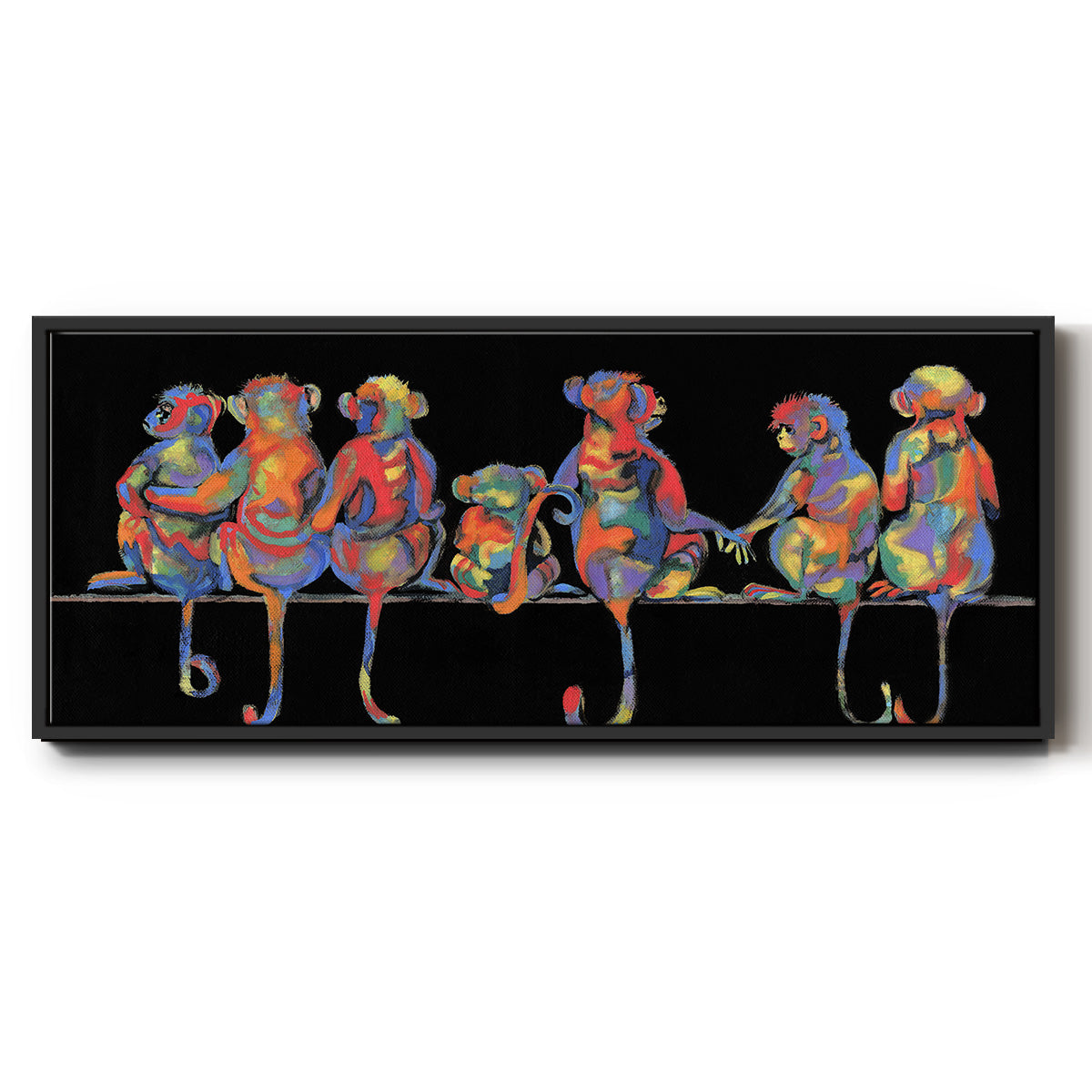 Fun Monkeys - Floater Framed Canvas Print