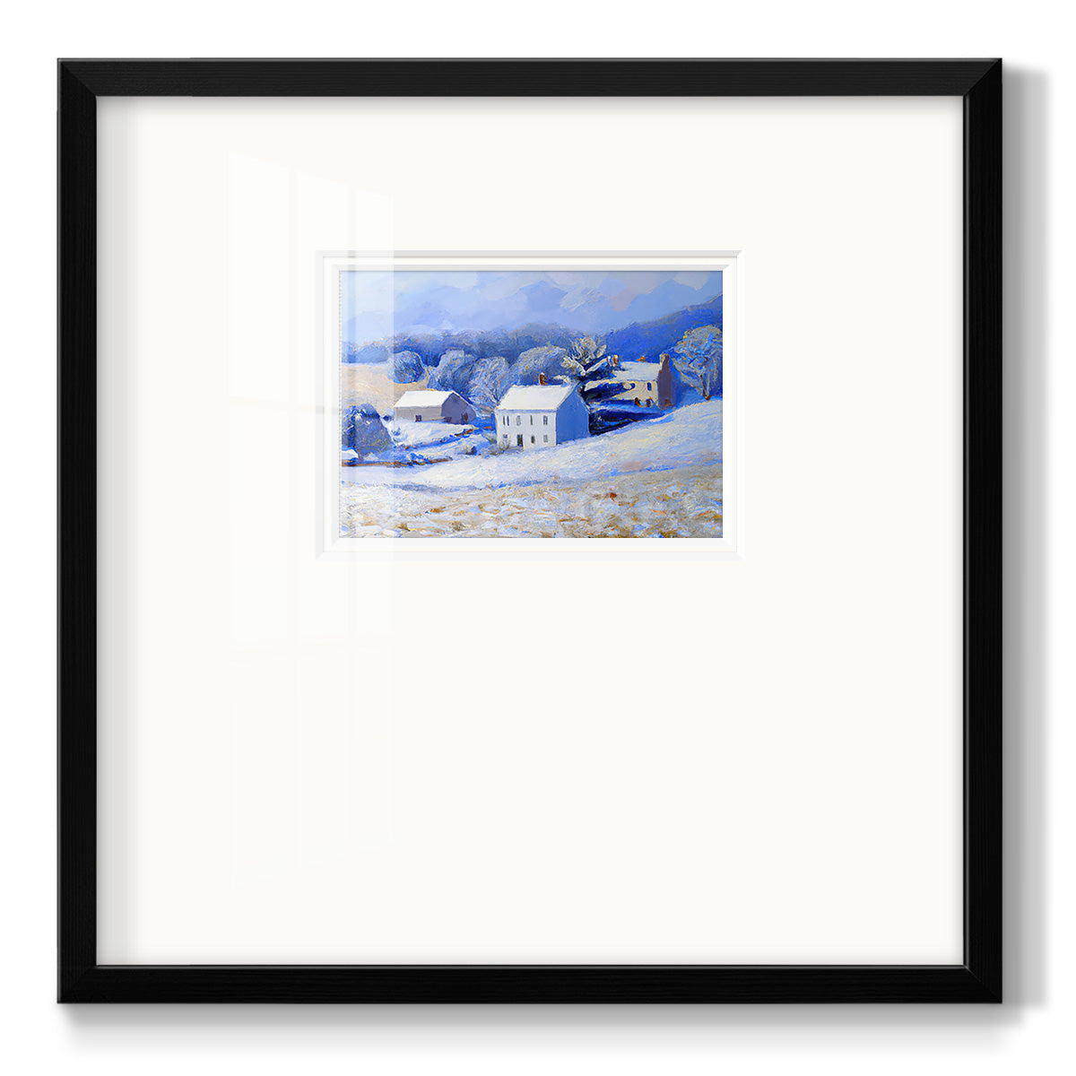 Snow Barn vI - Double Matboard Framed Print