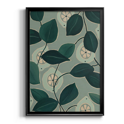 Monochrome Limes - Modern Framed Canvas Print