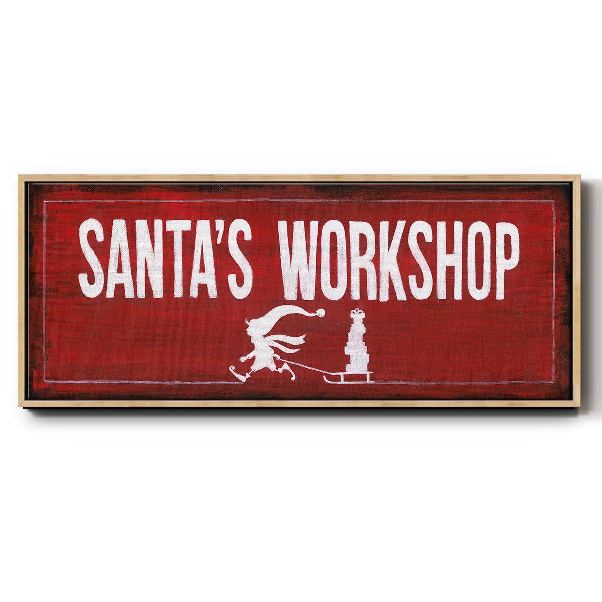 Santa's Workshop - Floater Framed Canvas Print