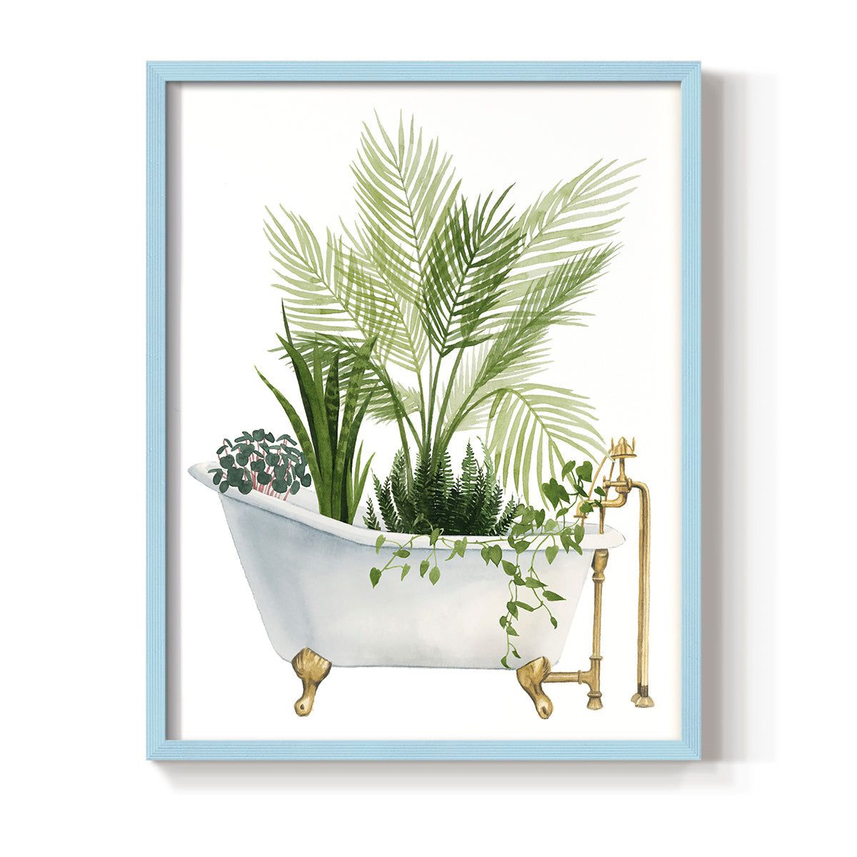 Plant Bath I - Restickable Framed Art Print