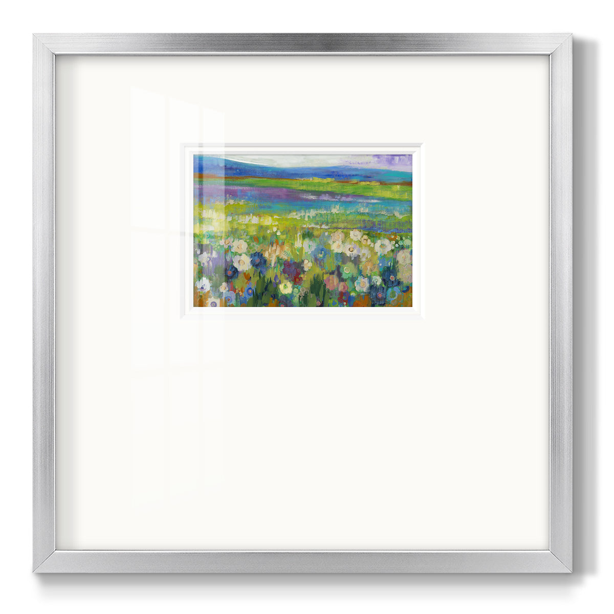 Flowerfields Premium Framed Print Double Matboard