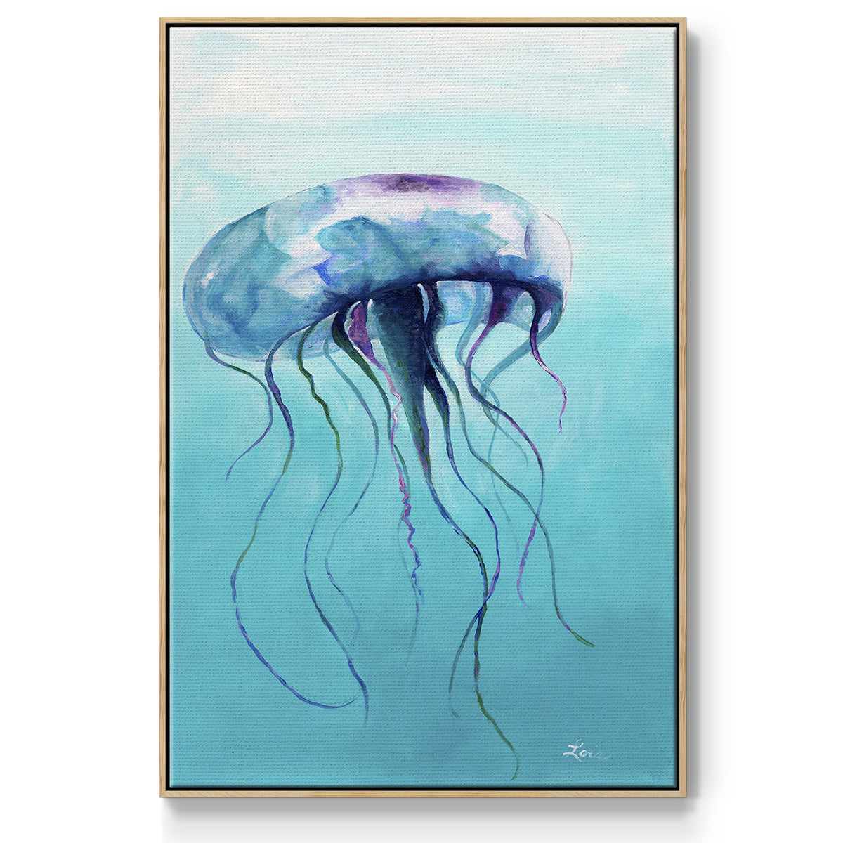 Jelly Fish - Framed Premium Gallery Wrapped Canvas L Frame - Ready to Hang