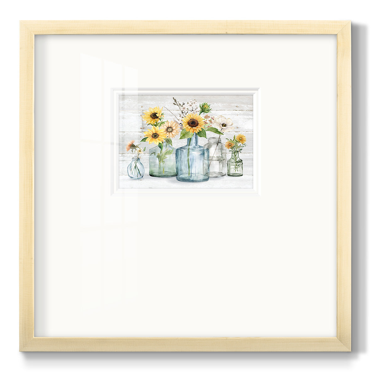 Sunflower Extravaganza - Double Matboard Framed Print