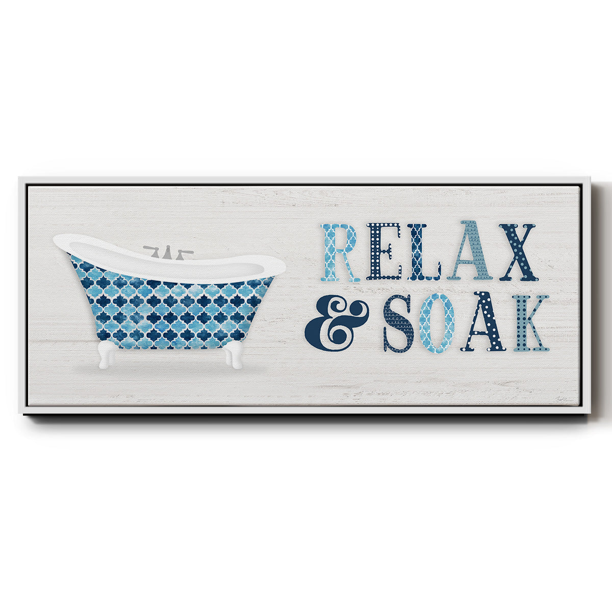 Relax and Soak - Floater Framed Canvas Print