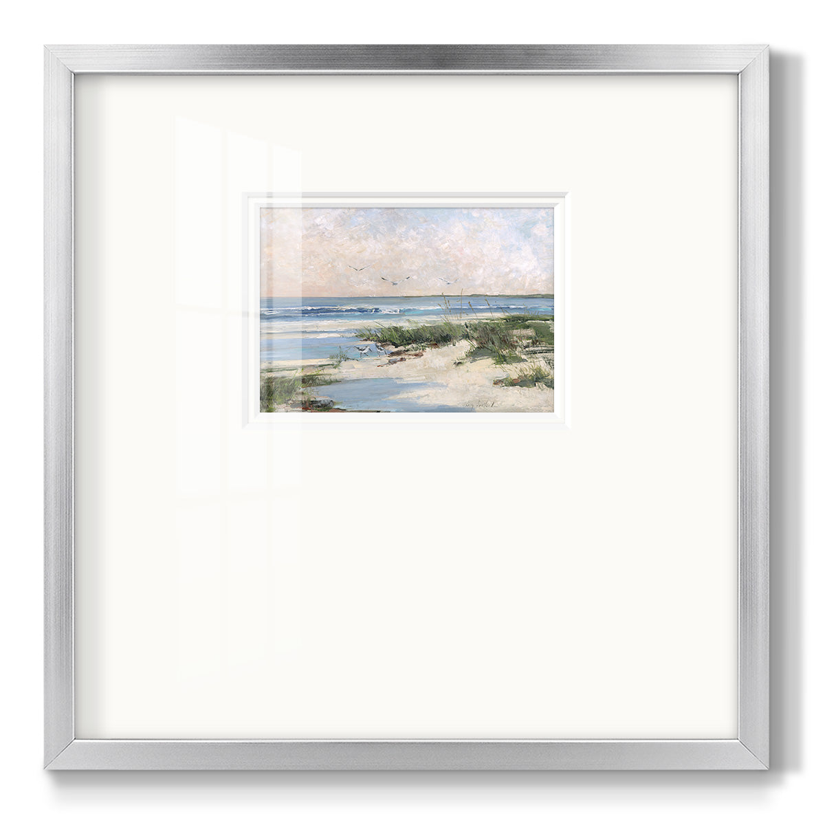 Soft Morning Sea - Double Matboard Framed Print