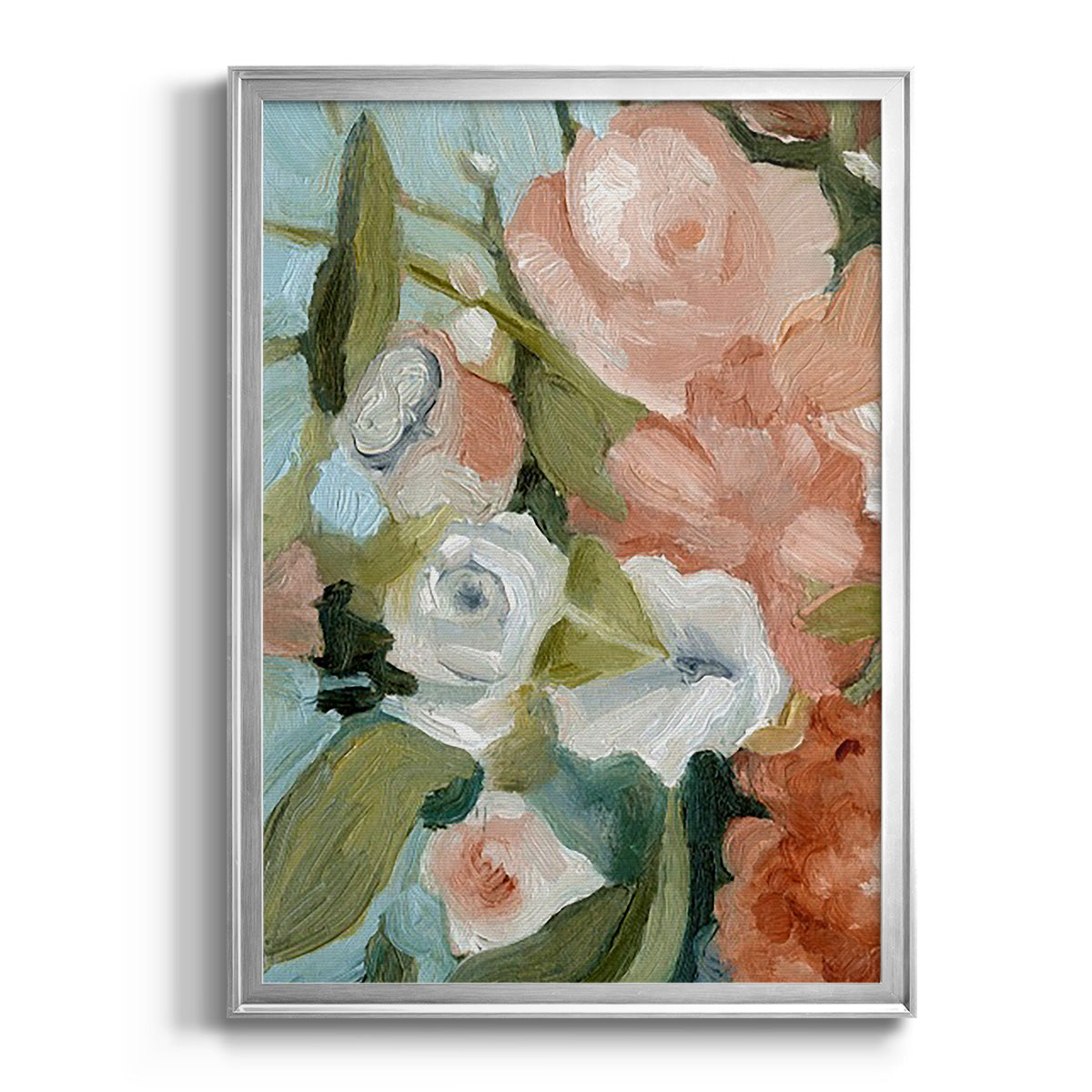 Bouquet Scatter II - Modern Framed Canvas Print