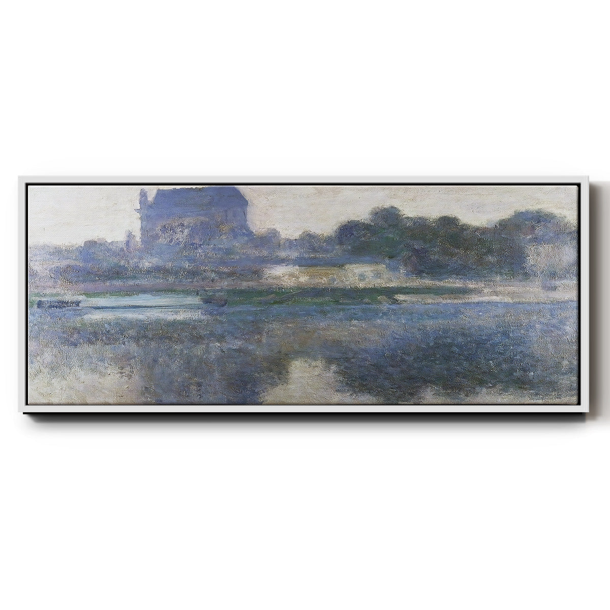 The Church of Vernon in the Mist, 1893 - Floater Framed Canvas Print