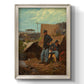American genre scene of domestic life by Winslow Homer printed on canvas in an ornate champagne frame with a vertical orientation.