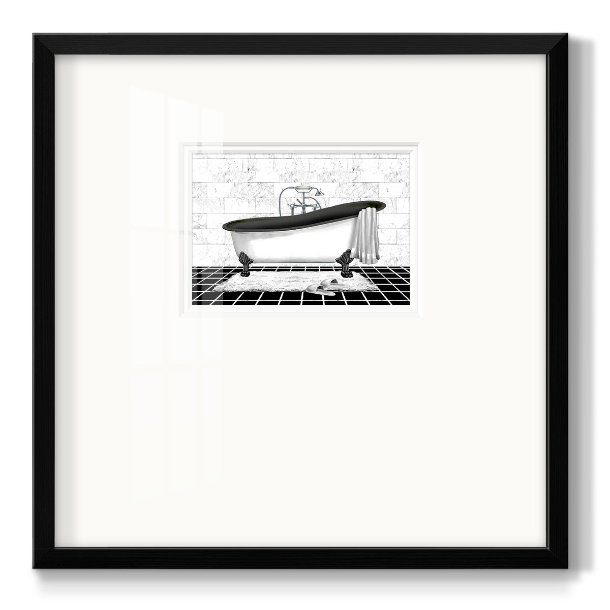 Modern Bath II - Double Matboard Framed Print