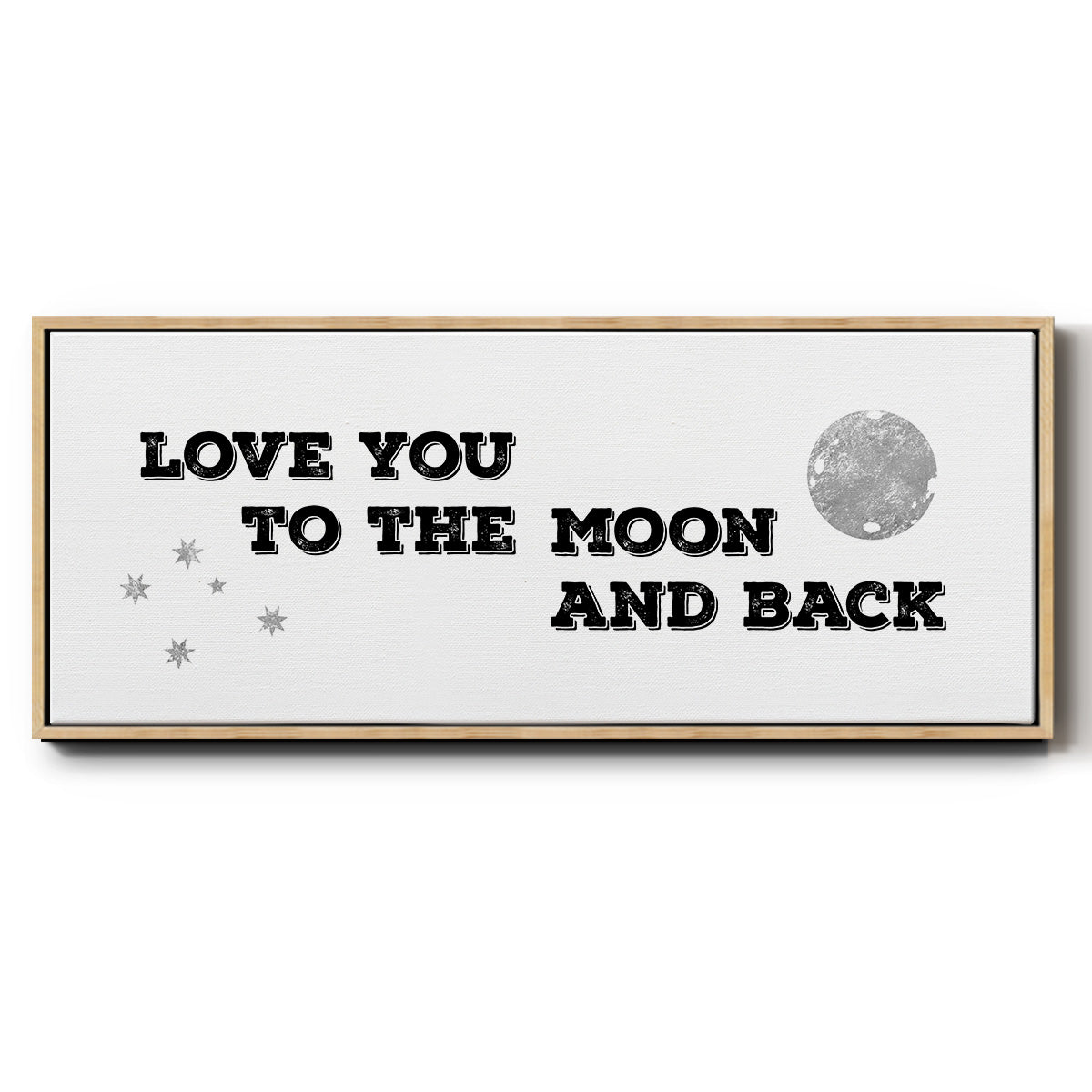 To the Moon and Back - Floater Framed Canvas Print