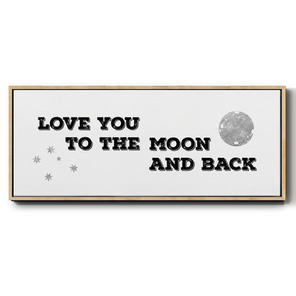 To the Moon and Back - Floater Framed Canvas Print