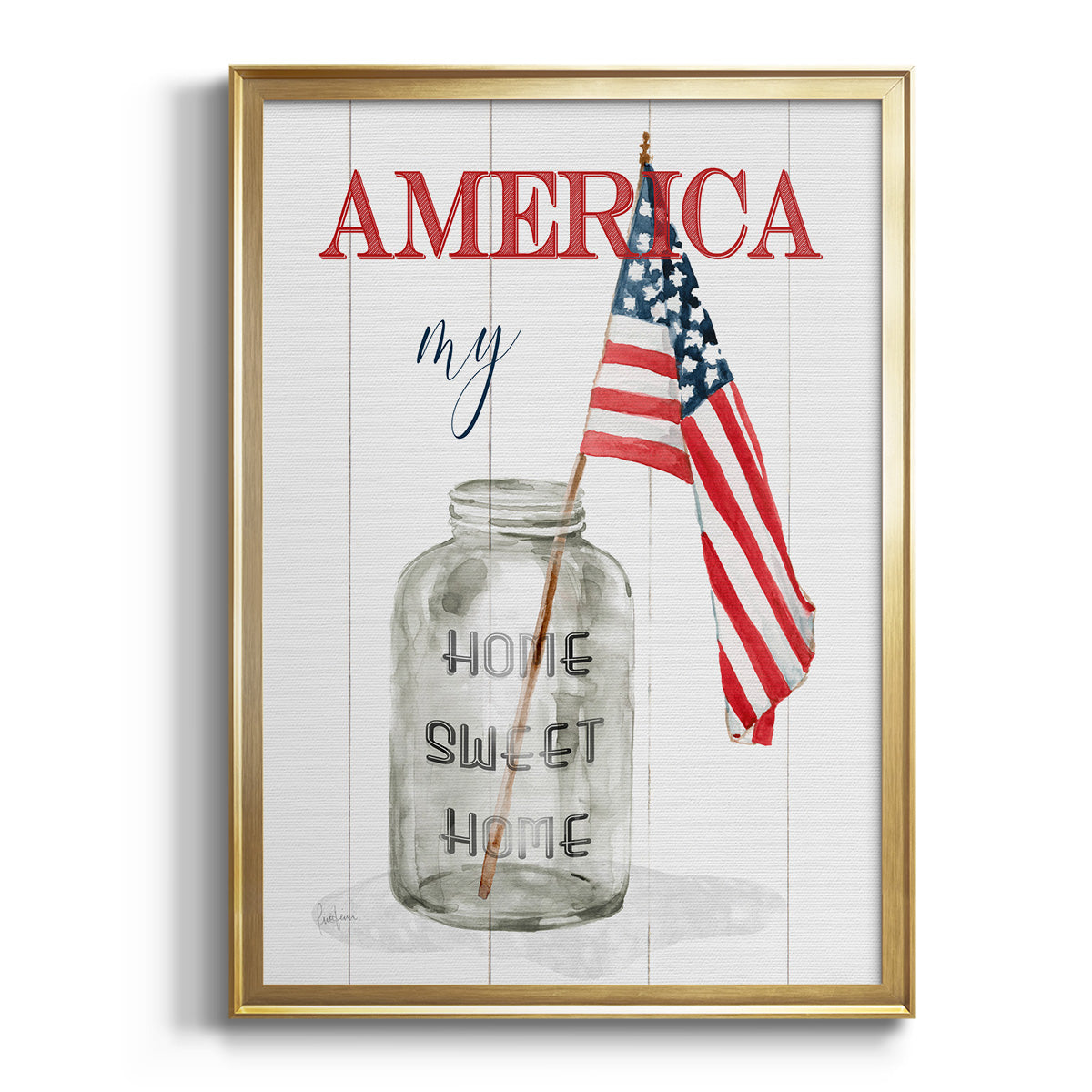 America My Home Sweet Home - Modern Framed Canvas Print