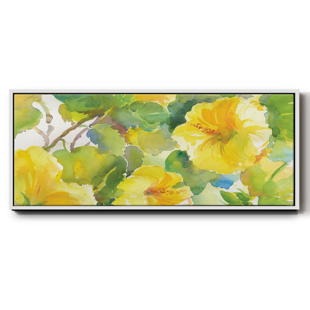 Citrus Hibiscus II - Floater Framed Canvas Print