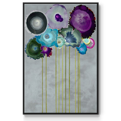 Silver Bouquet - Framed Premium Gallery Wrapped Canvas L Frame - Ready to Hang