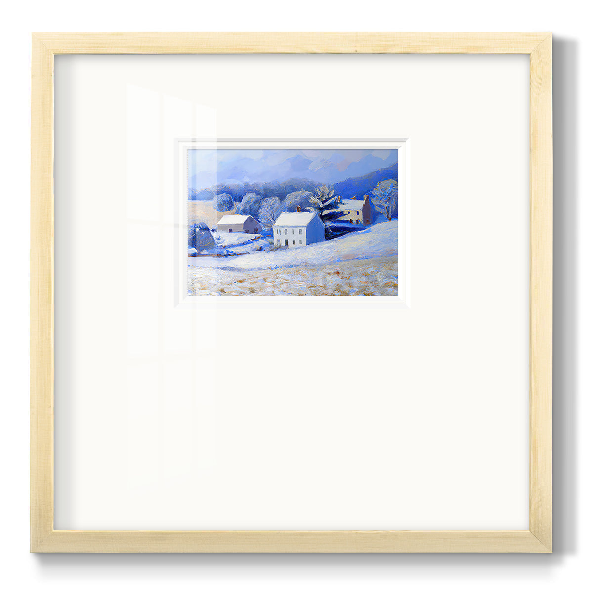 Snow Barn vI - Double Matboard Framed Print