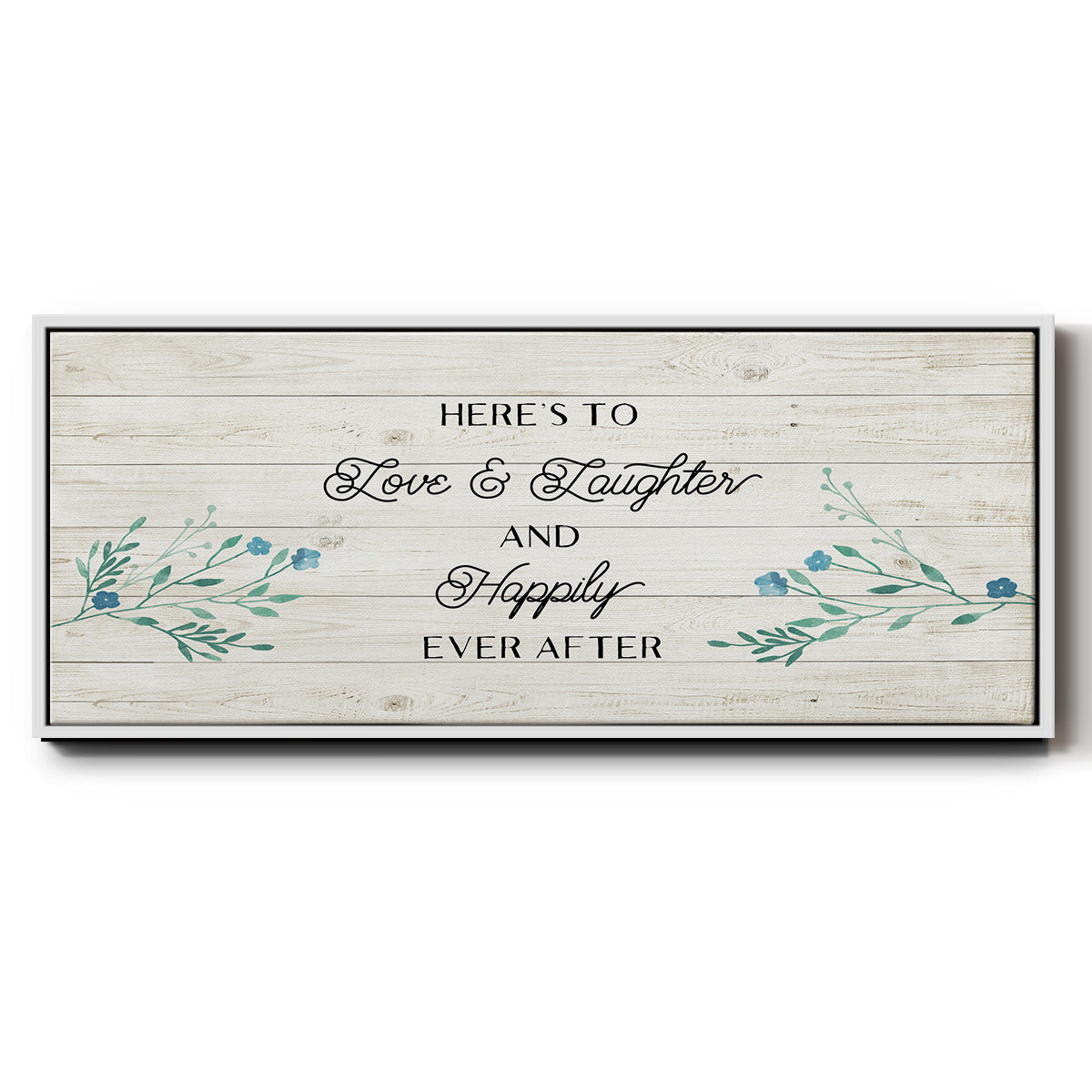 Floral Happily - Floater Framed Canvas Print