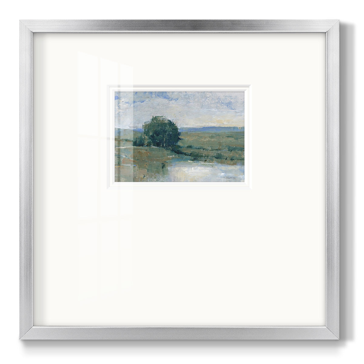 Riverbank Impression I - Double Matboard Framed Print