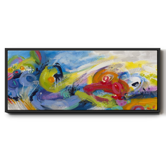 Racing Forms - Floater Framed Canvas Print