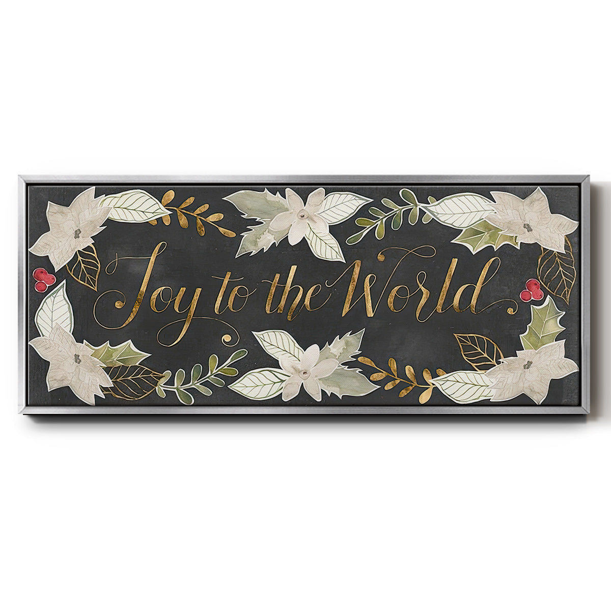 Gilded Christmas Collection D - Floater Framed Canvas Print