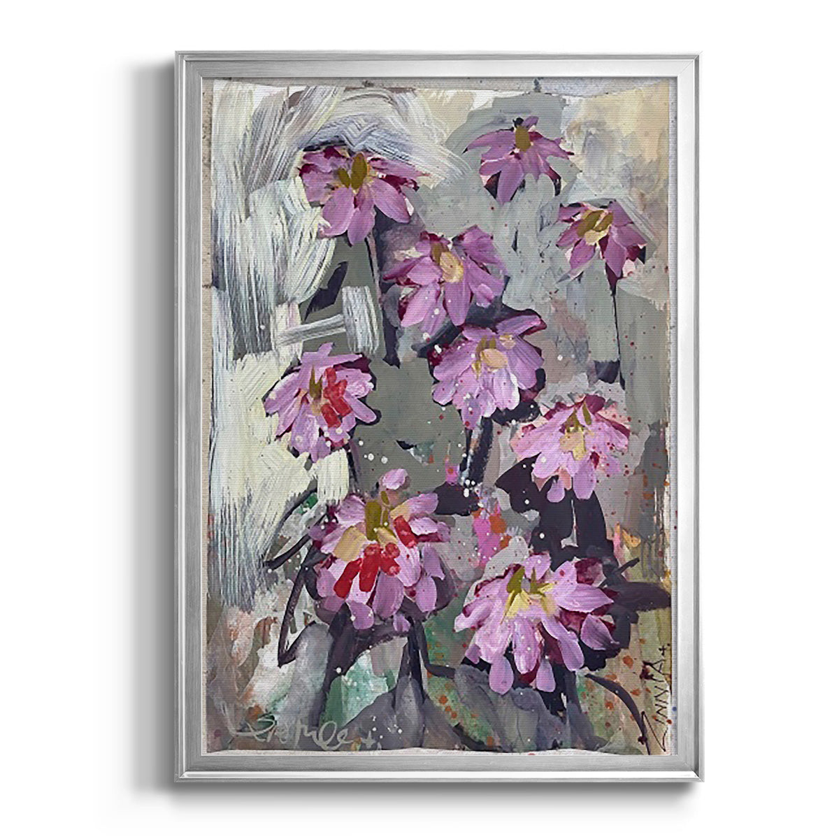 Zinnia II - Modern Framed Canvas Print