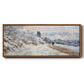 The Road to Vétheuil, Snow Effect, 1879 - Floater Framed Canvas Print